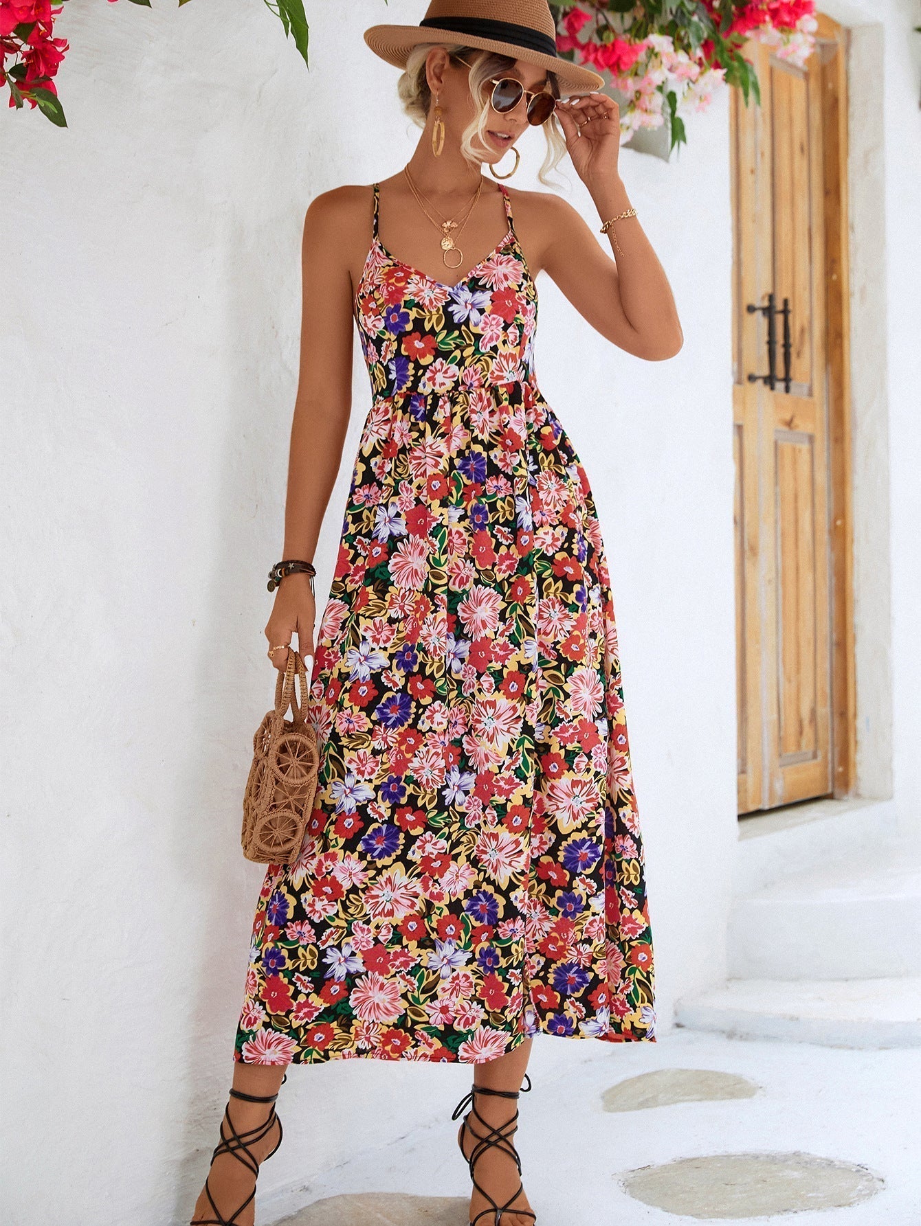 Floral Maxi Dress Back View