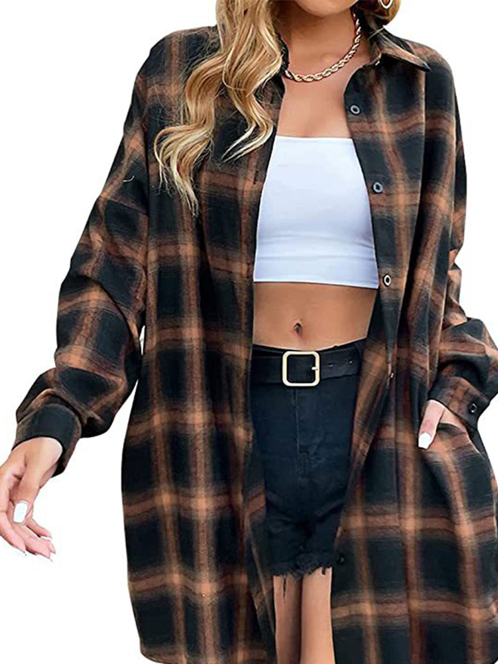 Plaid Mini Dress Back View