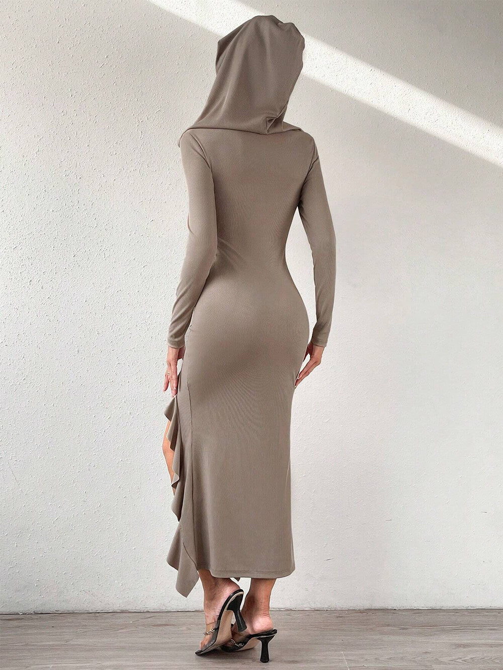 Off-Shoulder Dress with Elegant Split Side View