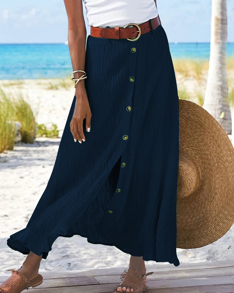 Buttoned Skirt Side View
