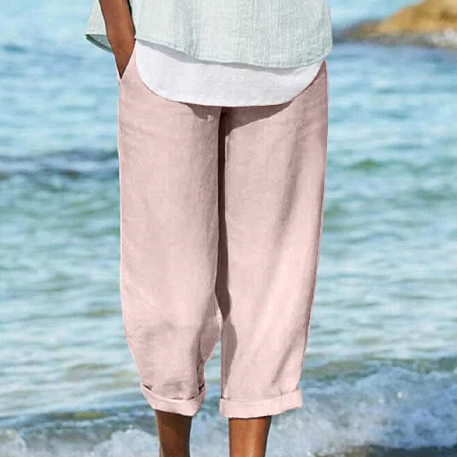 Women Cropped Trousers Side View