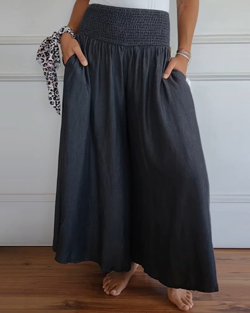 High Waist Wide-Leg Trousers for Women