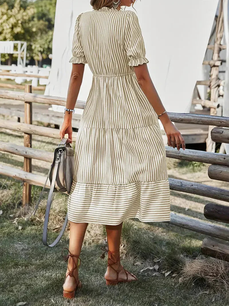 Striped Midi Dress Side View